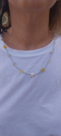 Pendentif Étoile de Mer – Orné de Coquillages Jaune Orangé
