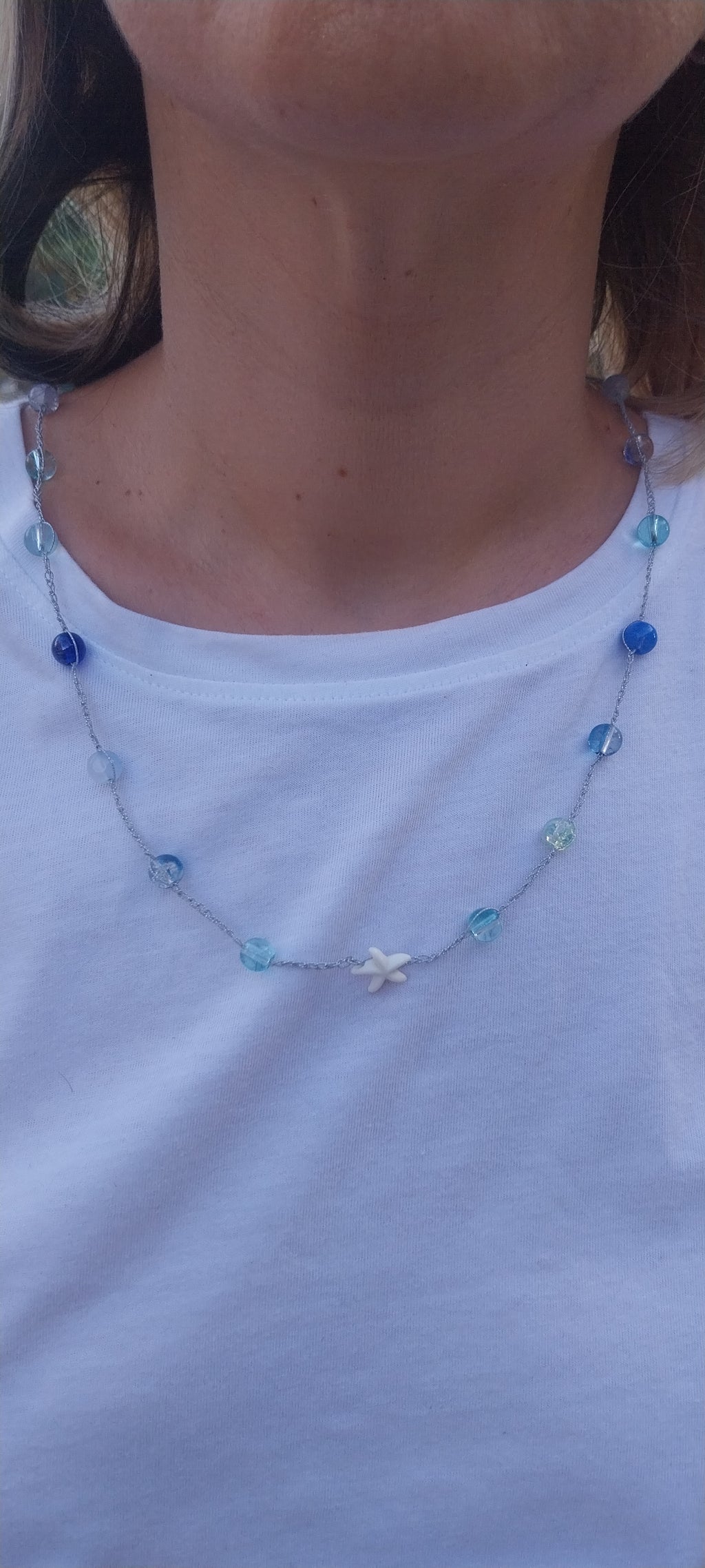 Starfish Pendant – Adorned with Dark Blue Shells