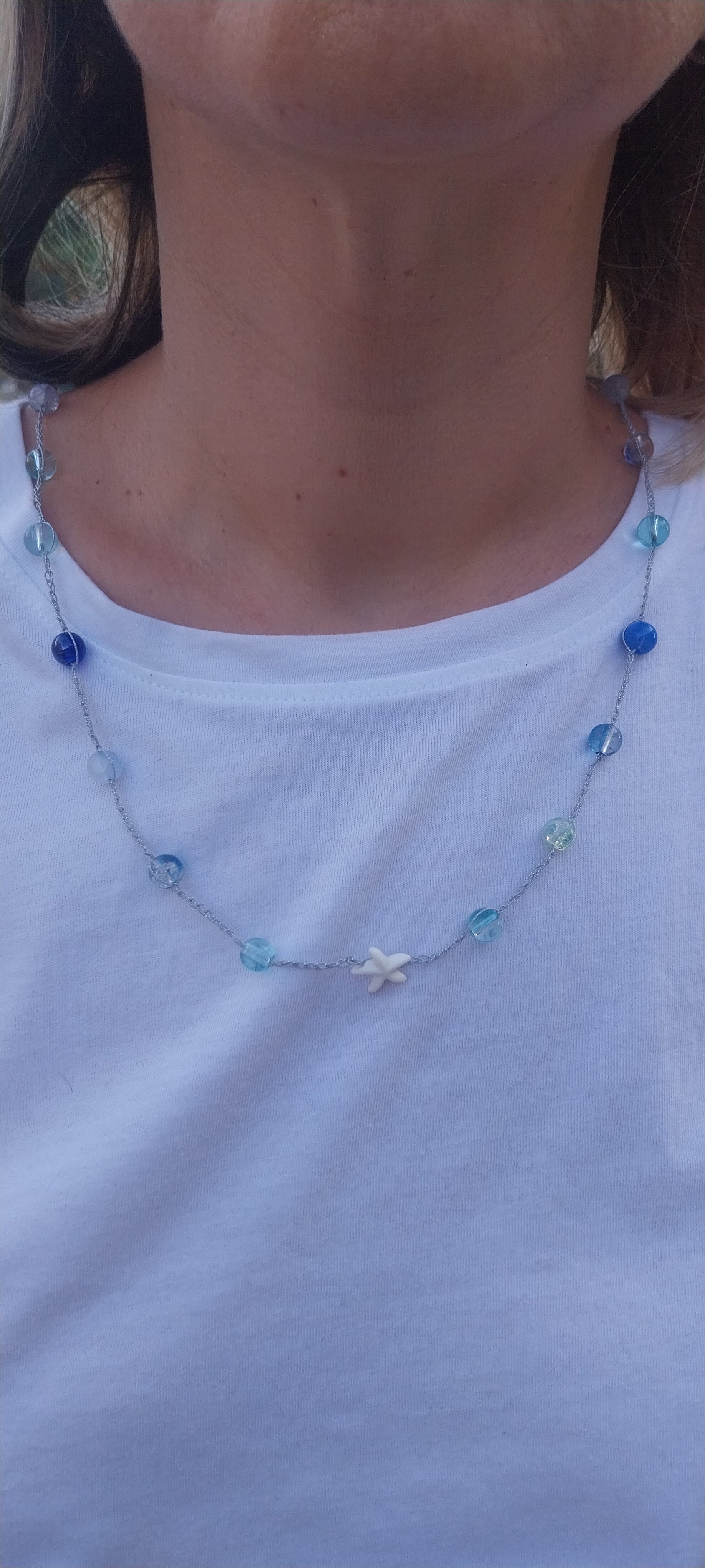 Starfish Pendant – Adorned with Dark Blue Shells