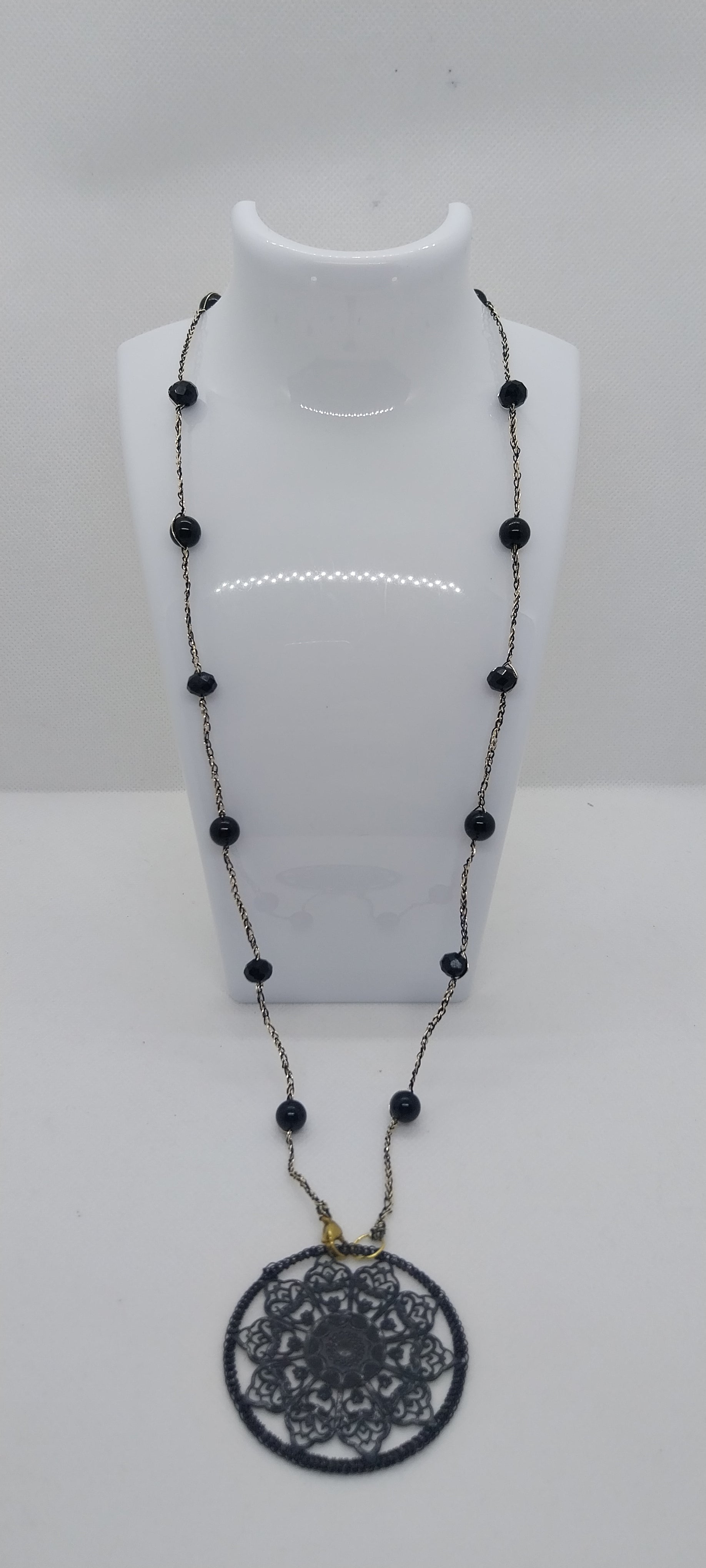 Bohemian chic mandala necklace