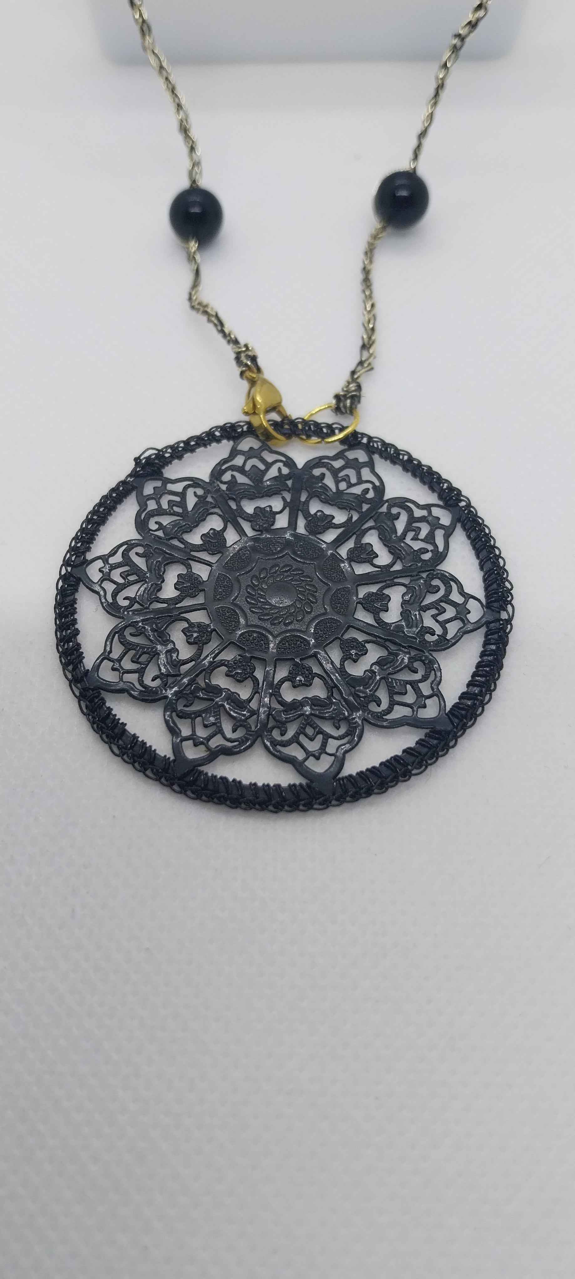Bohemian chic mandala necklace
