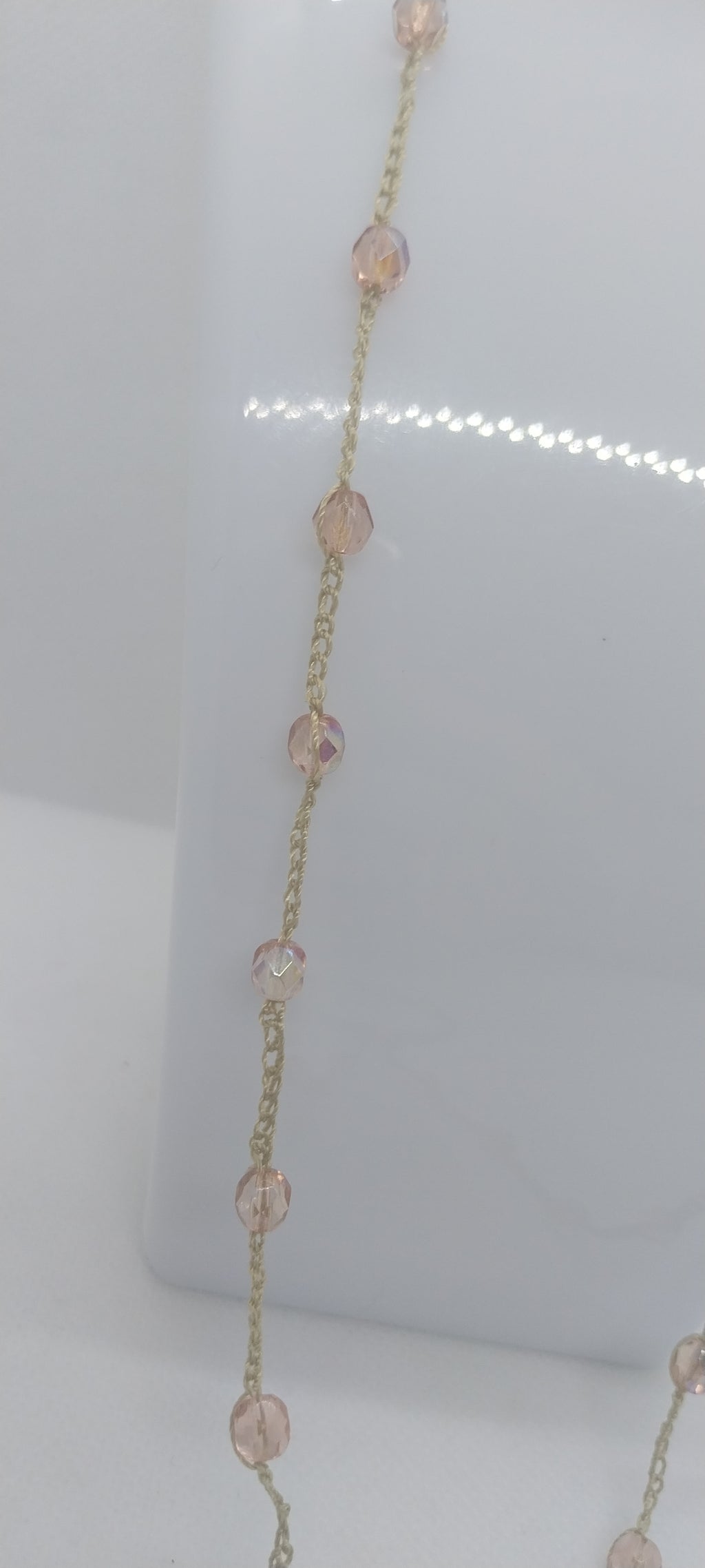 Porte-lunette perle cristal rose