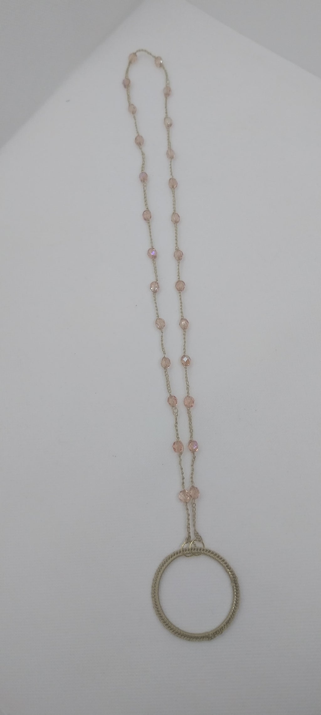 Porte-lunette perle cristal rose