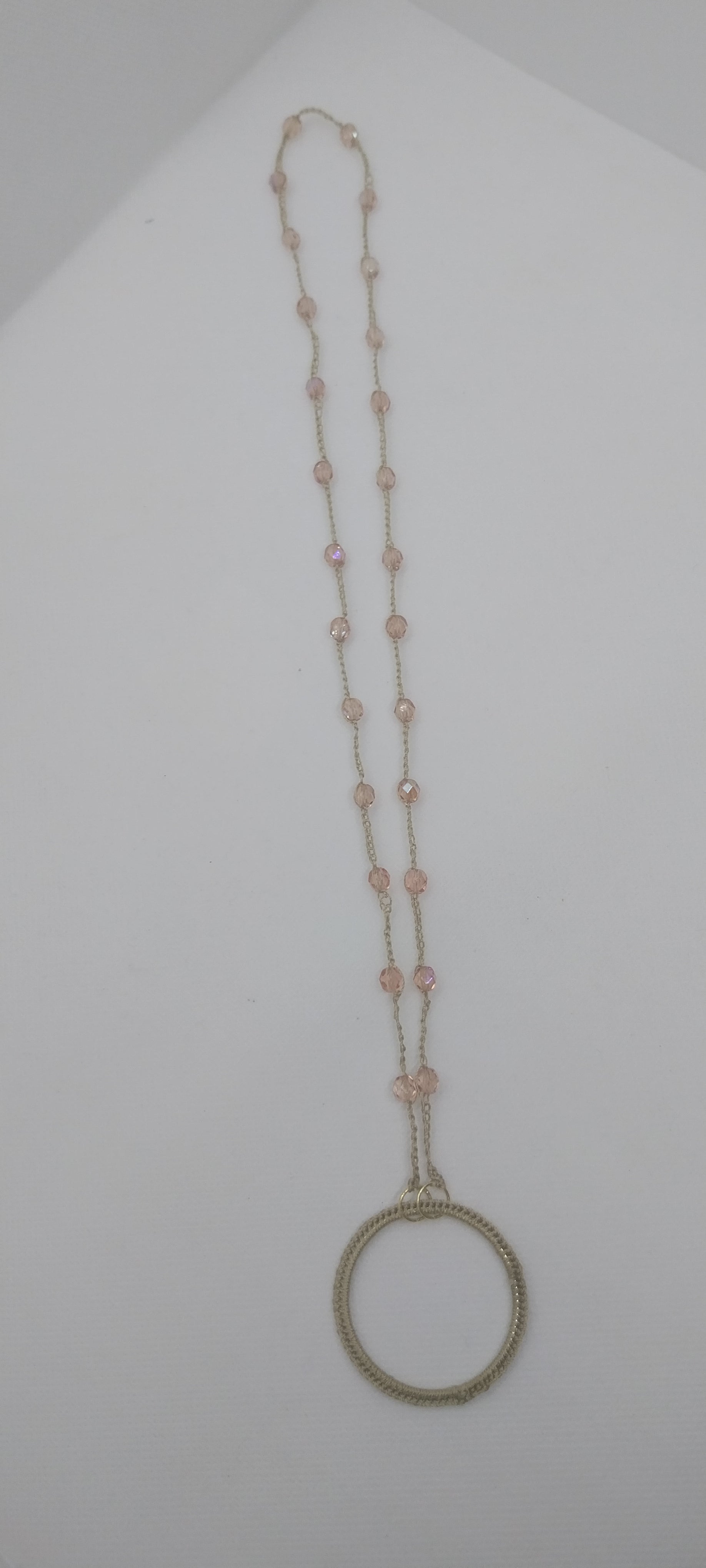 Porte-lunette perle cristal rose
