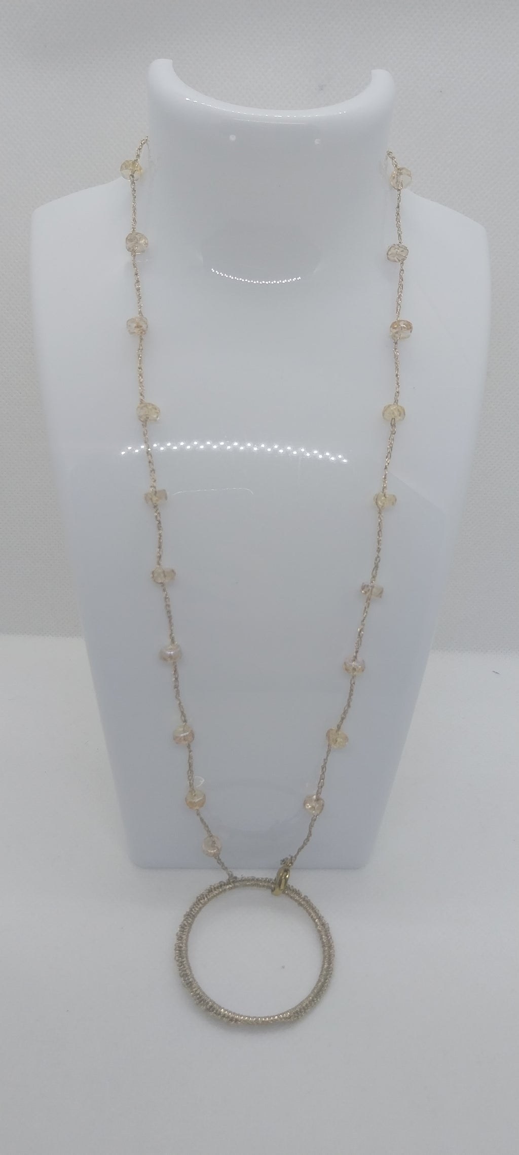 Porte-lunette perle reflet jaune