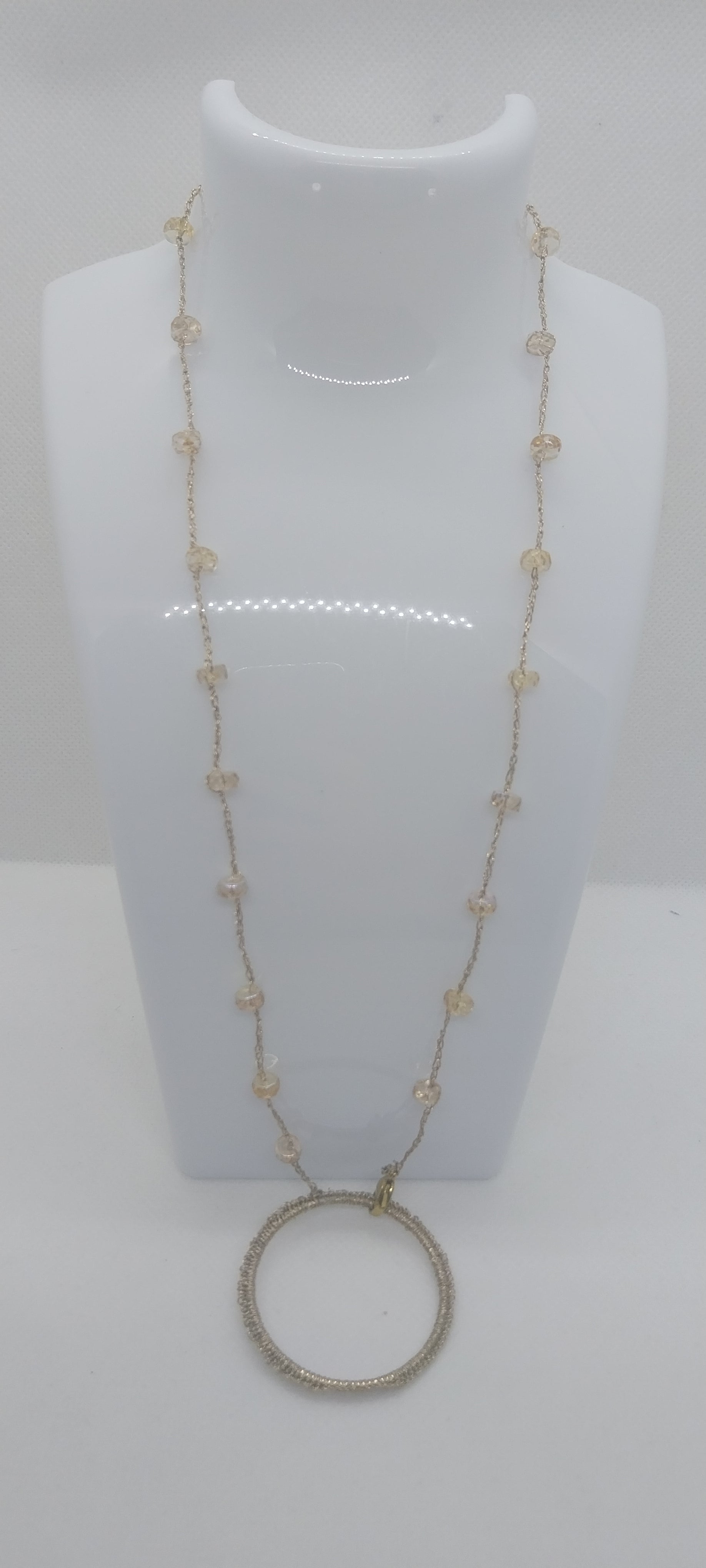 Porte-lunette perle reflet jaune