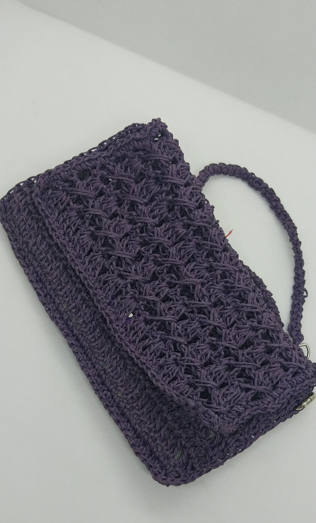 Pochette Violette en Raphia