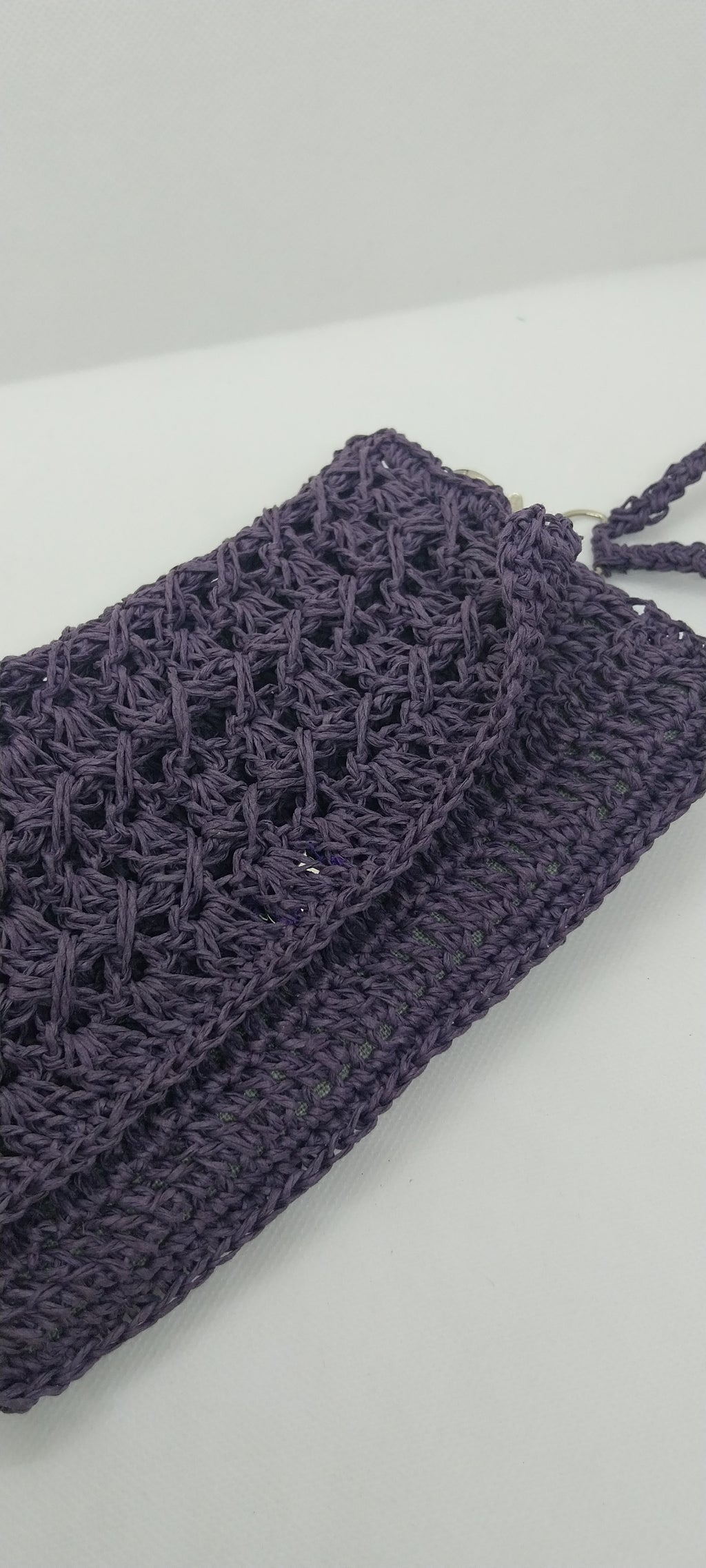 Pochette Violette en Raphia