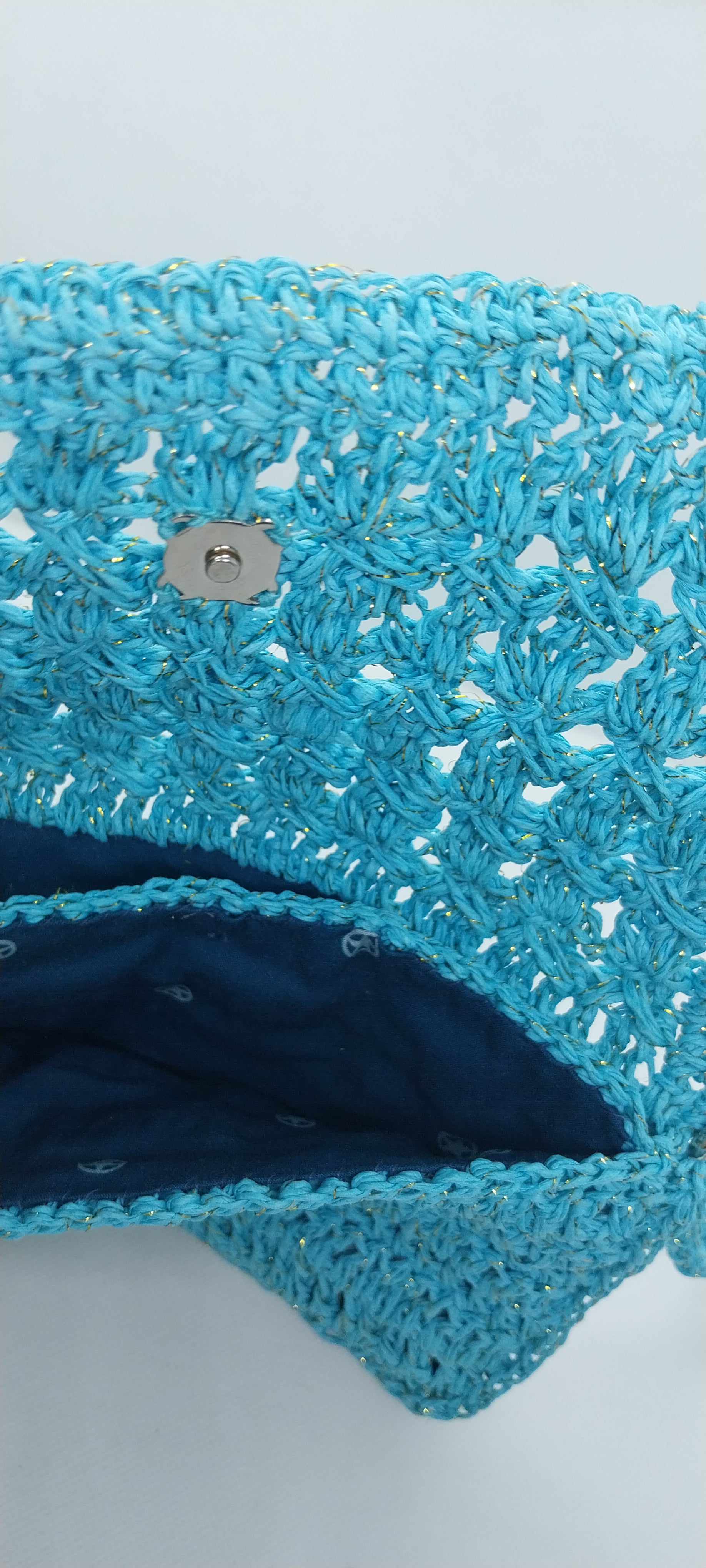 Pochette Bleu Turquoise Fil Brillant