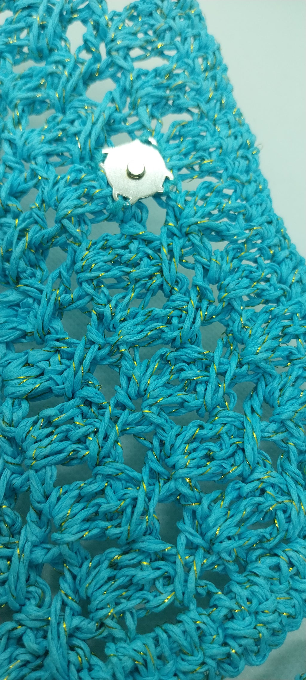 Pochette Bleu Turquoise Fil Brillant